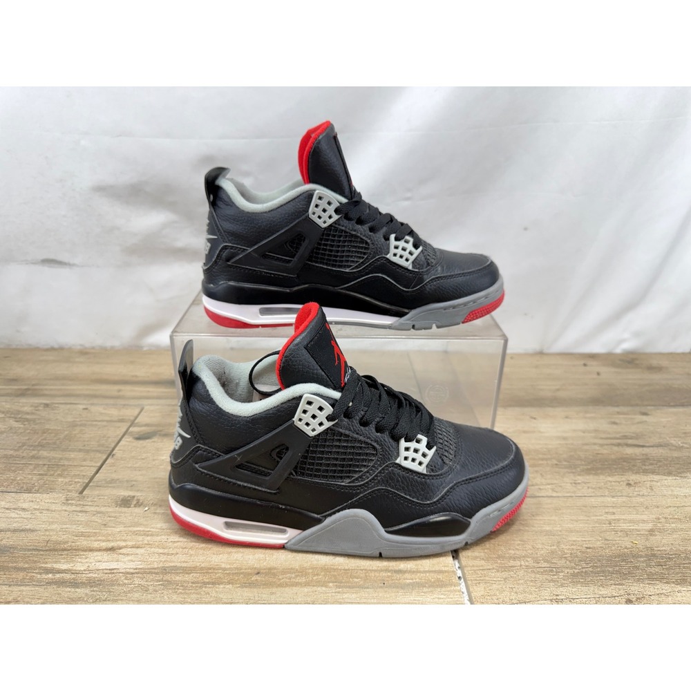 Nike Air Jordan 4 Retro Bred Reimagined Black Fire Red 308497-060 Mens 7